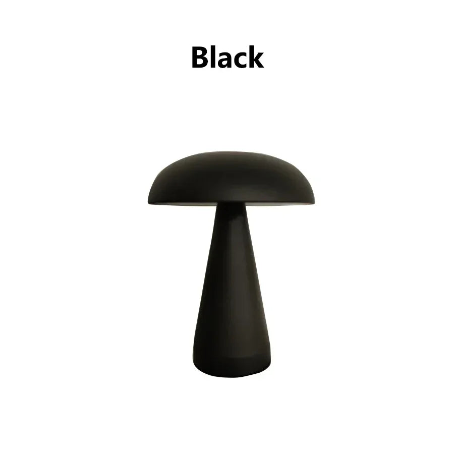 Retro Mushroom LED Table Lamp Touch 3Colors Bedside Lamp Rechargeable Reading Lights for Bedroom Restaurant Bar Room Decor Light