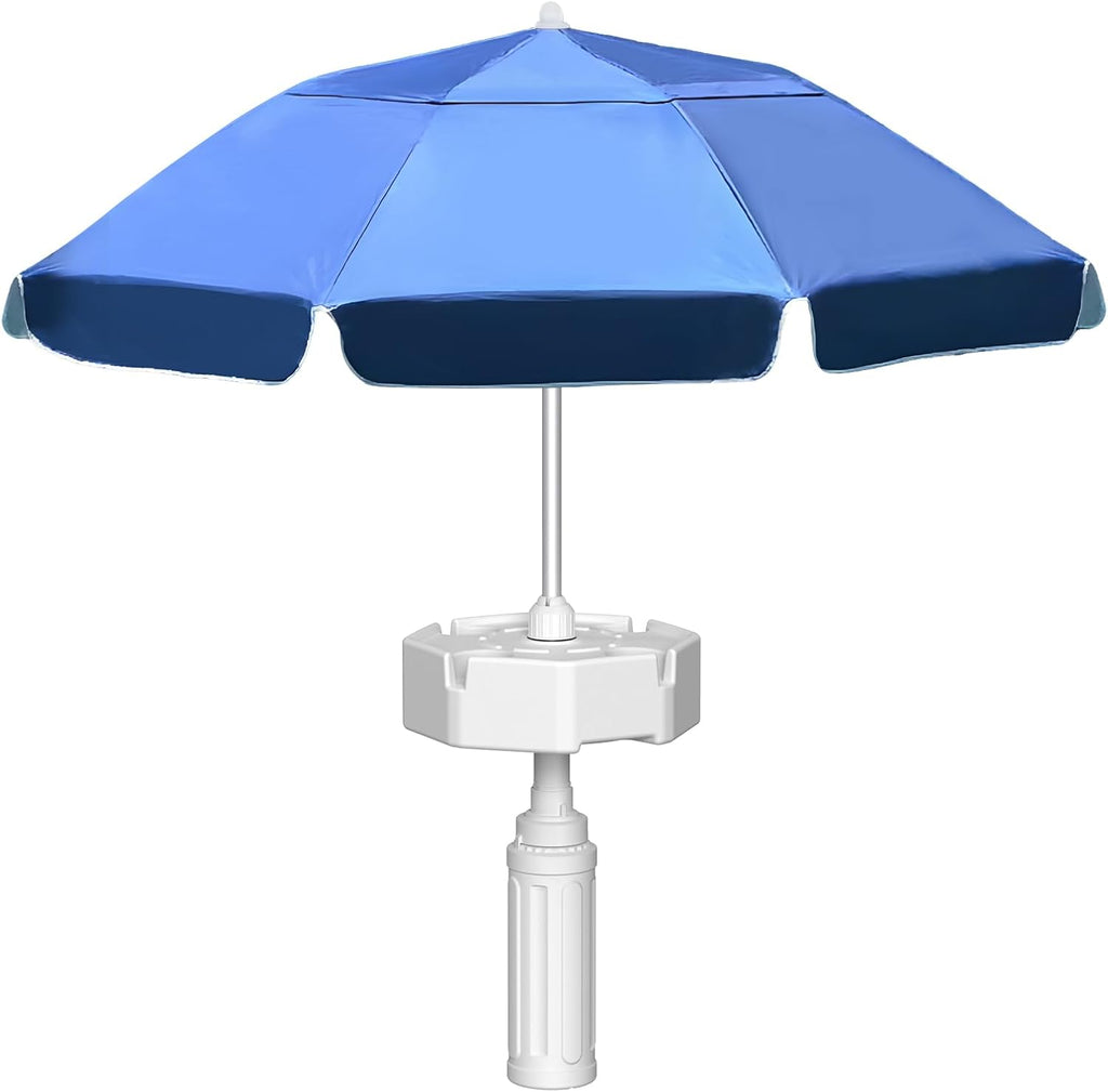 Floating Pool Umbrella, Polyester Fabric Uv-Resistant Outdoor Sunshade Umbrella for inside of Pool, Portable Floating Table with Beverage Rack, Rust-Resistant Aluminum Alloy Shaft for Manual Instant Assembly, Suitable for Swimming Pools, Beaches, and Outdoor Lakes