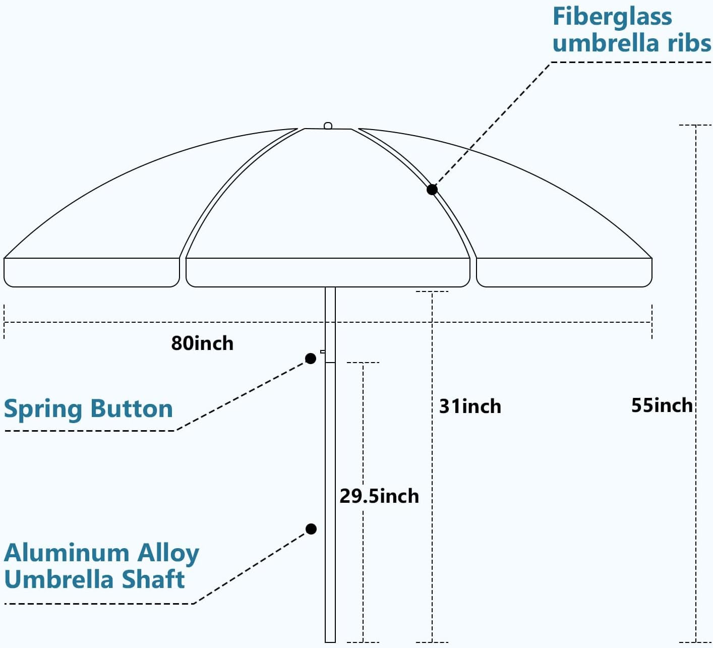 Floating Pool Umbrella, Polyester Fabric Uv-Resistant Outdoor Sunshade Umbrella for inside of Pool, Portable Floating Table with Beverage Rack, Rust-Resistant Aluminum Alloy Shaft for Manual Instant Assembly, Suitable for Swimming Pools, Beaches, and Outdoor Lakes