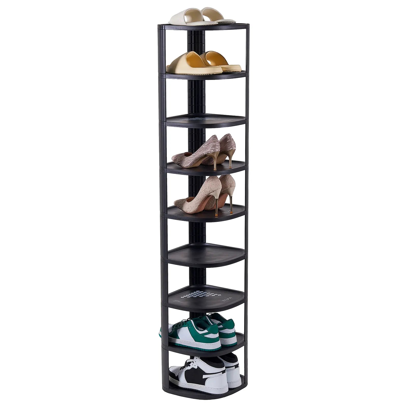 UFORU Corner Shoe Rack Stackable Shoe Rack Organizer for Entryway Closet Corner, Free Standing Shoe Rack Shelf, Saving, Curved, off White