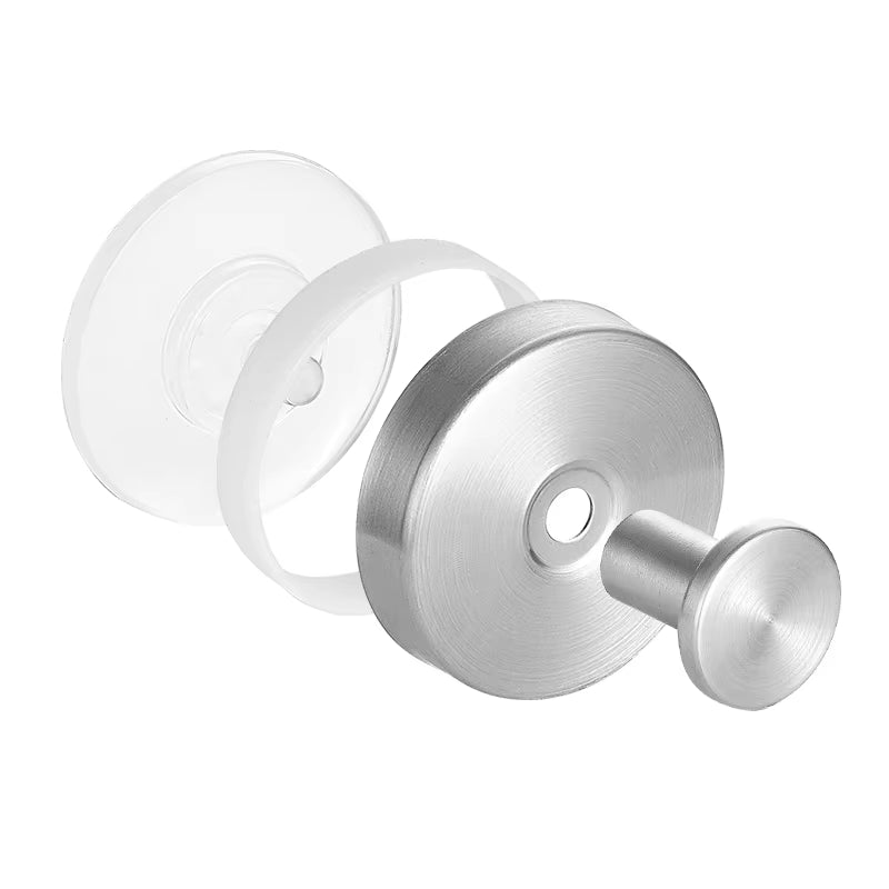 Reusable Stainless Steel Suction Cup Hook Waterproof Wall Mount Hooks Punch-Free Kitchen Bathroom Wall Hanger Towel Clothes