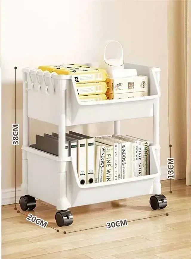 Trolley Bookshelf Kitchen Storage Rack Kitchencornernarrow Slit Storagecabinetbathroom Living Small Multi-Layer Simple Bookshelf