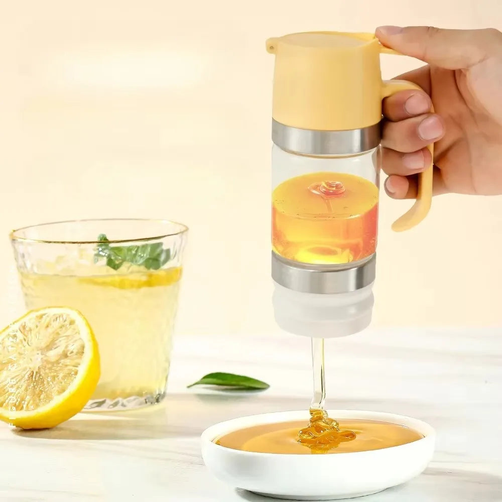 No-Drip Salad Dressing Dispenser – 350ml Borosilicate Glass & Stainless Steel